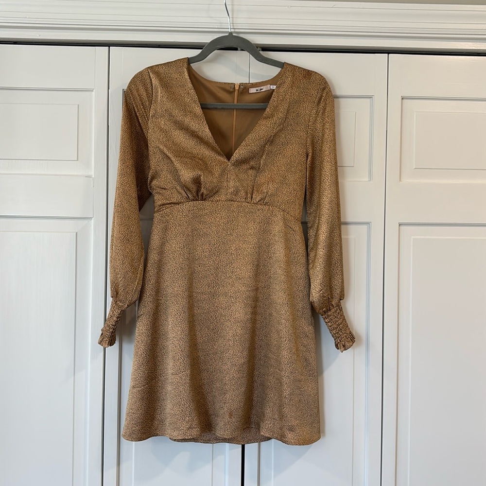 NWT Francesca’s leopard print silky skater mini dress